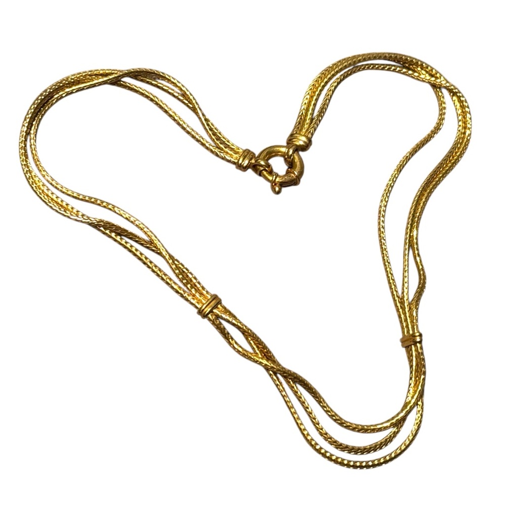 Elegant Gold Filled Vintage 3 strand fancy Necklace
